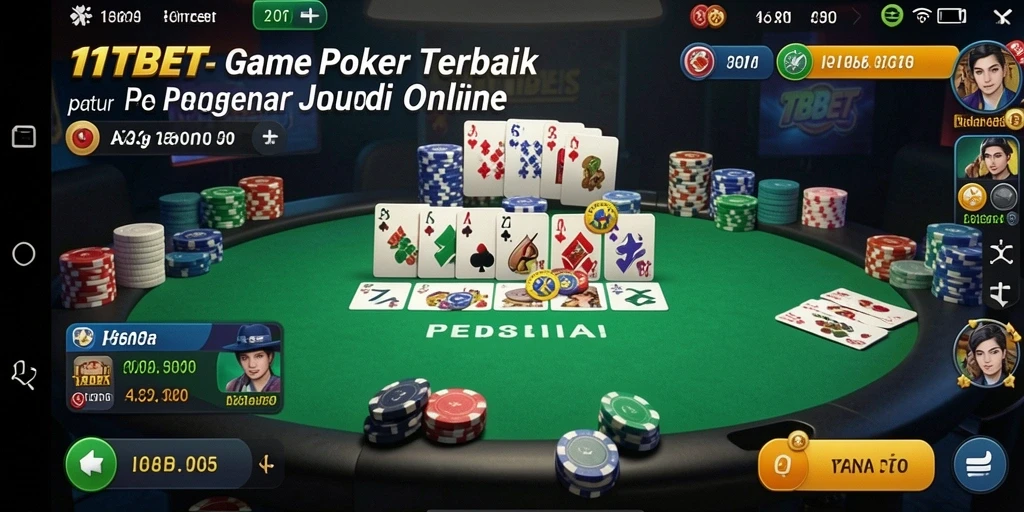 Tampilan screenshot gameplay Poker yang mendebarkan di 11TBET.