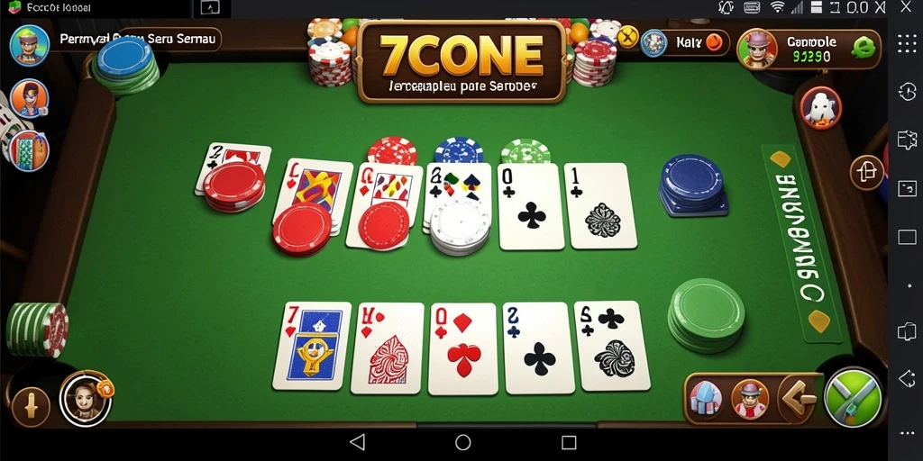 Tampilan screenshot <strong>7CONE</strong> menampilkan gameplay Gaple yang menarik.
