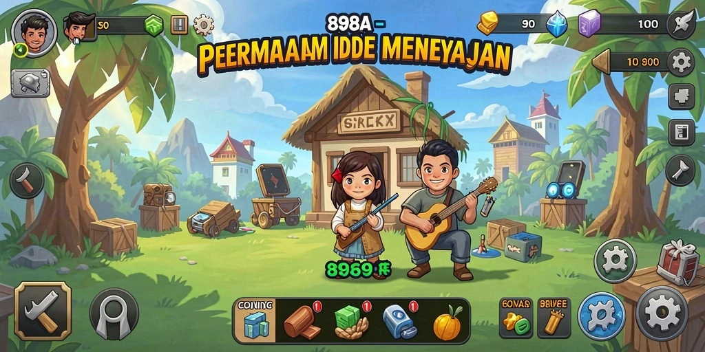 Screenshot gameplay 898A menampilkan kemajuan karakter dalam mode Idle.