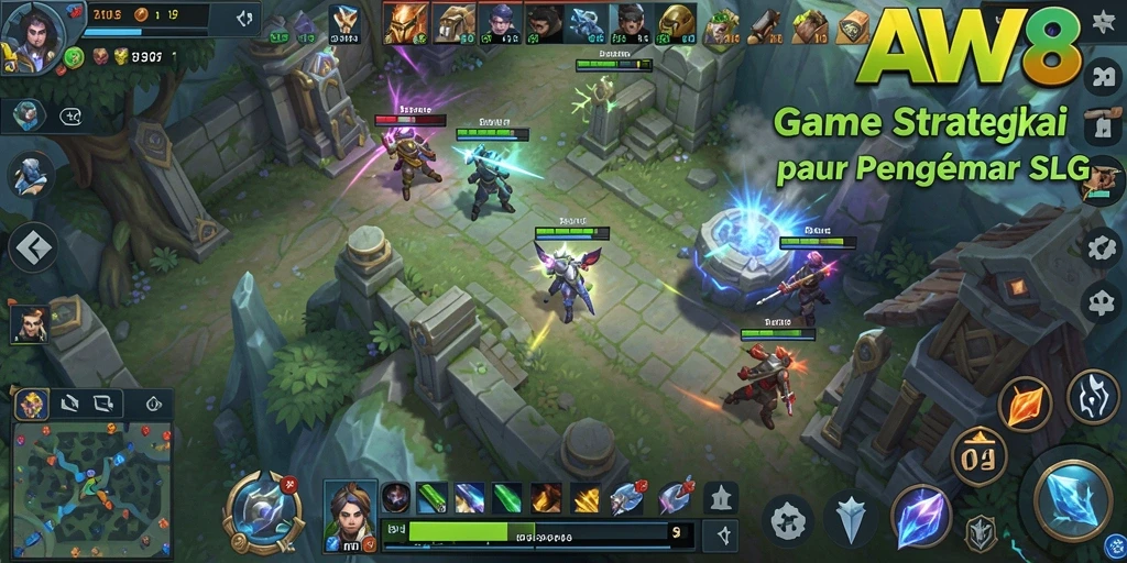 Tangkapan layar gameplay AW8 yang menampilkan aksi pertempuran strategi.