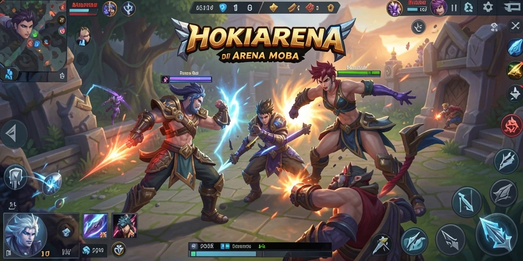 Tampilan gameplay seru di arena HOKIARENA, penuh aksi dan strategi.