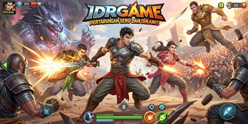 Tampilan gameplay <strong>IDRGAME</strong> yang seru dengan pertarungan mendebarkan.