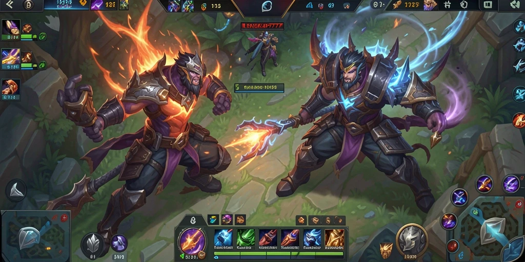 Tampilan pertempuran intens dalam gameplay LENGKAP777.
