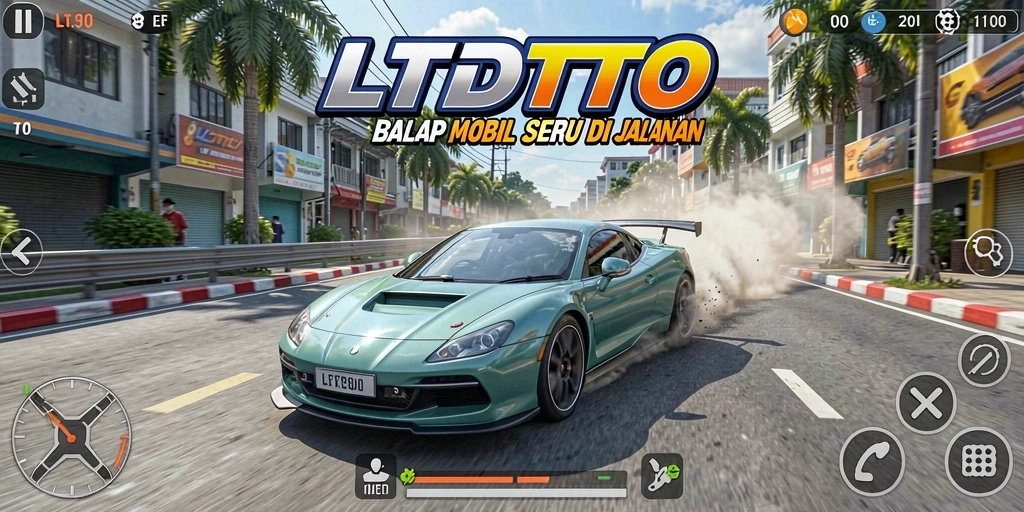 Tangkapan layar menampilkan aksi balapan mendebarkan dalam LTDTOTO.