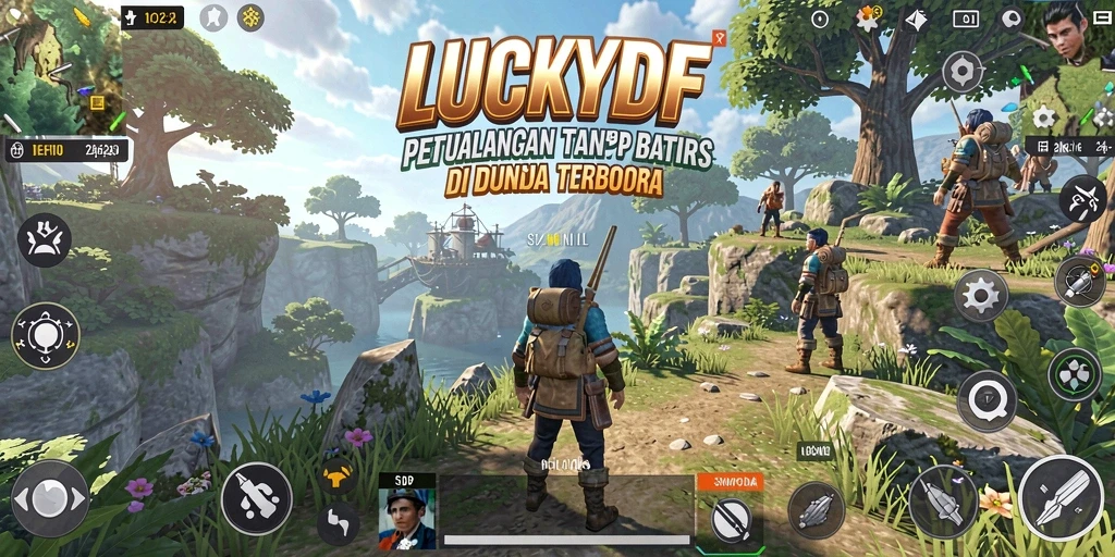 Gameplay kaya akan petualangan di dunia terbuka LUCKYDF.