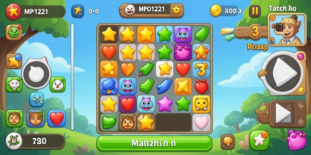 Tampilan gameplay MPO1221 yang seru dengan kombinasi Match-3.