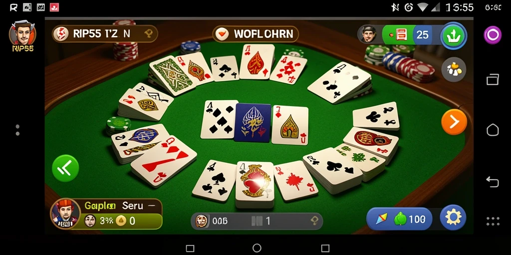 Tampilan seru dari gameplay Gaple RP55 yang mengasyikkan.