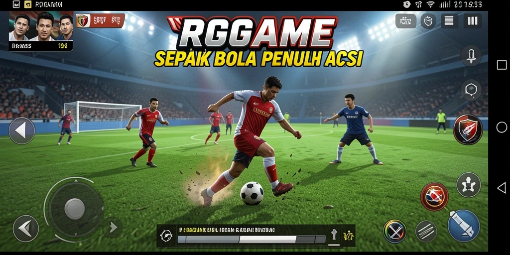 Tampilan gameplay RPGAME yang menarik dengan aksi sepak bola seru.