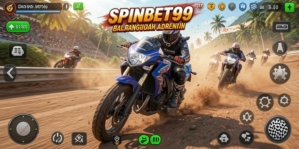 Gameplay mendebarkan dalam SPINBET99 dengan berbagai pilihan motor dan trek.