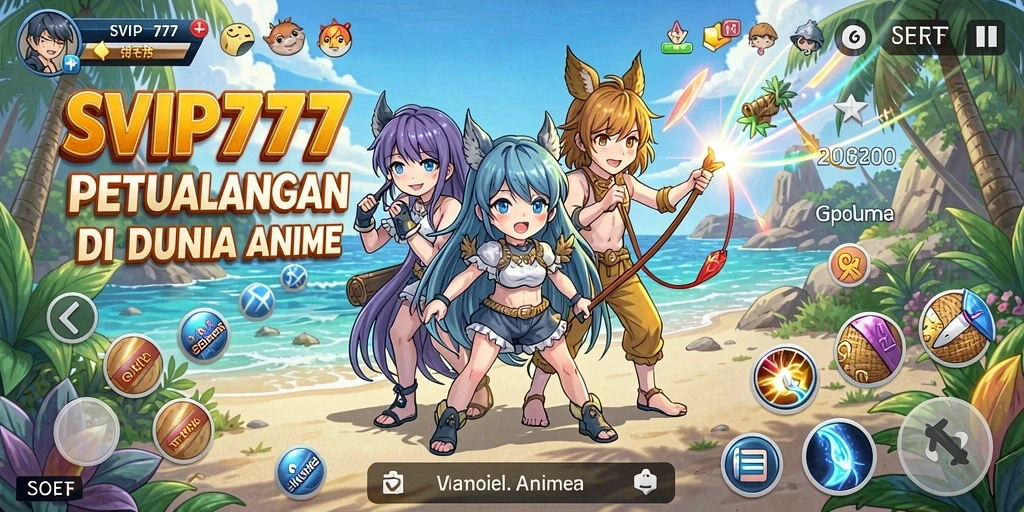 Tampilan menarik dari gameplay SVIP777 di dunia anime.